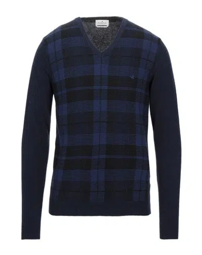 Brooksfield Man Sweater Blue Size 40 Polyamide, Viscose, Wool, Cashmere