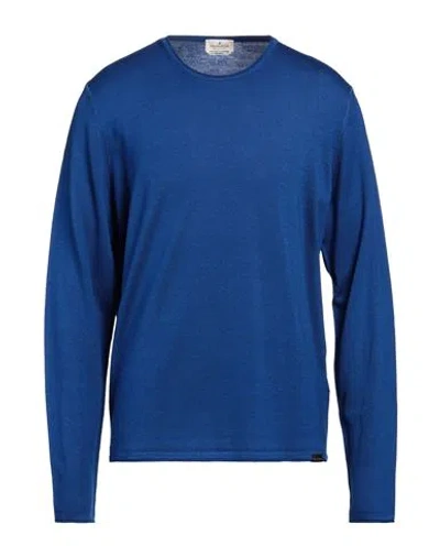 Brooksfield Man Sweater Blue Size 42 Virgin Wool