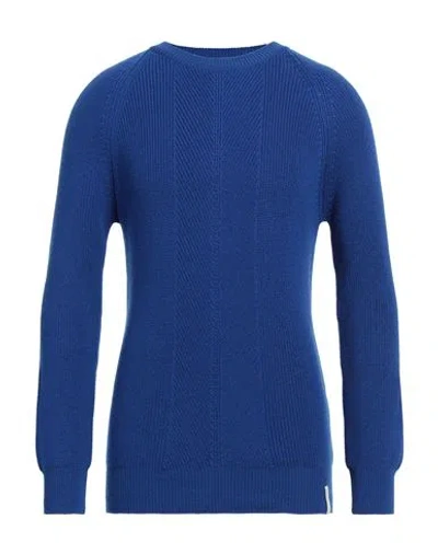 Brooksfield Man Sweater Blue Size 42 Virgin Wool