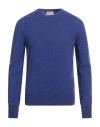 Brooksfield Man Sweater Blue Size 42 Virgin Wool, Polyamide