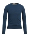 Brooksfield Man Sweater Blue Size 46 Virgin Wool In Blue