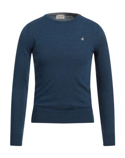 Brooksfield Man Sweater Blue Size 46 Virgin Wool
