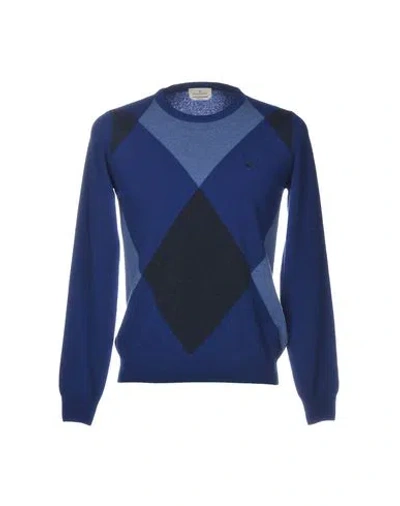 Brooksfield Man Sweater Blue Size 46 Wool