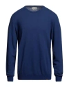 Brooksfield Man Sweater Navy Blue Size 46 Virgin Wool, Polyamide