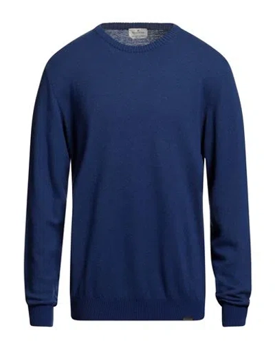 Brooksfield Man Sweater Navy Blue Size 46 Virgin Wool, Polyamide