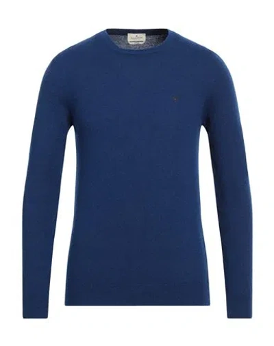 Brooksfield Man Sweater Blue Size 46 Wool, Polyamide