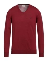 Brooksfield Man Sweater Brick Red Size 46 Virgin Wool