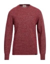 Brooksfield Man Sweater Burgundy Size 44 Virgin Wool, Polyamide In Red