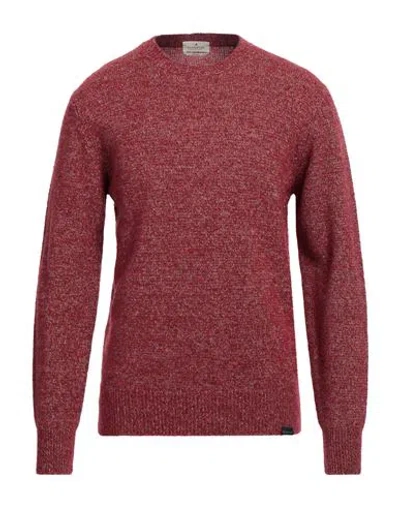 Brooksfield Man Sweater Burgundy Size 44 Virgin Wool, Polyamide In Red
