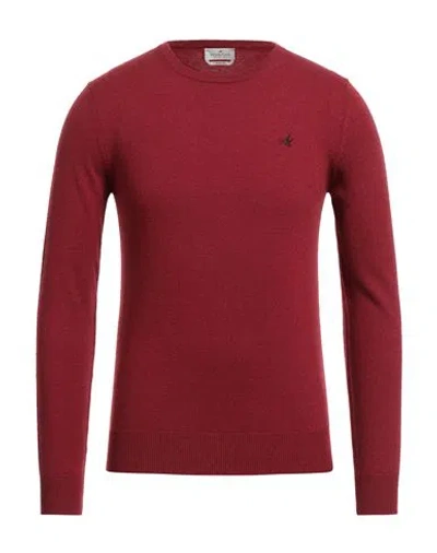 Brooksfield Man Sweater Brick Size 44 Virgin Wool In Red