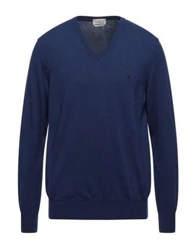 Brooksfield Man Sweater Bright Blue Size 36 Wool
