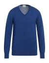 Brooksfield Man Sweater Bright Blue Size 48 Virgin Wool