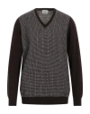 Brooksfield Man Sweater Brown Size 44 Wool, Polyamide In Brown