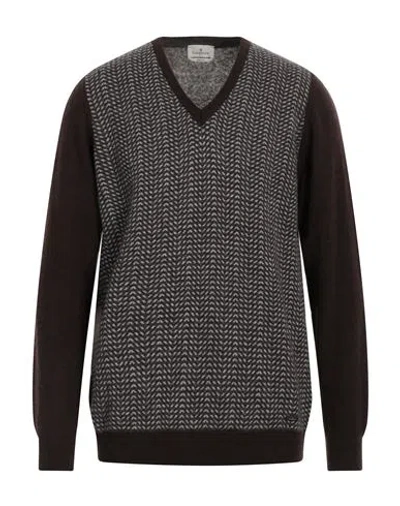 Brooksfield Man Sweater Brown Size 46 Wool, Polyamide