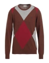 Brooksfield Man Sweater Brown Size 48 Wool