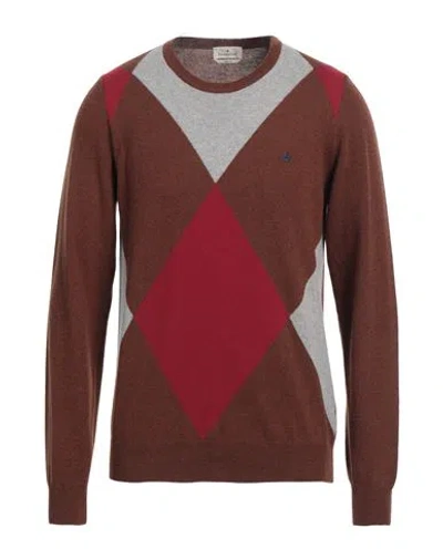 Brooksfield Man Sweater Brown Size 48 Wool