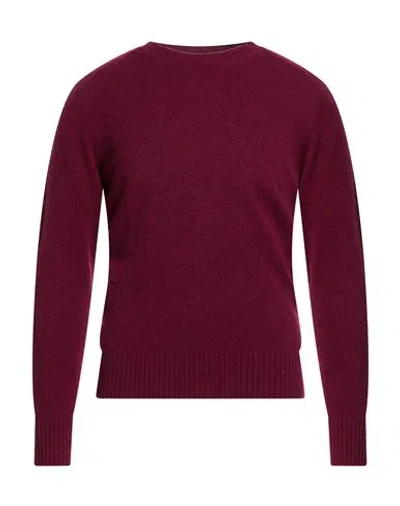 Brooksfield Man Sweater Burgundy Size 36 Cashmere In Brown