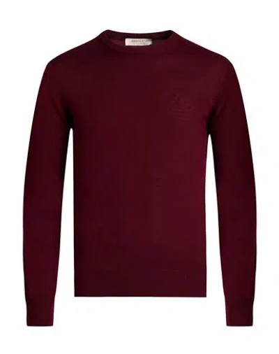 Brooksfield Man Sweater Burgundy Size 36 Virgin Wool