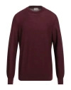 Brooksfield Man Sweater Burgundy Size 46 Virgin Wool In Red