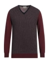 Brooksfield Man Sweater Burgundy Size 40 Virgin Wool In Red