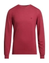 Brooksfield Man Sweater Burgundy Size 40 Virgin Wool In Red