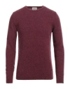 Brooksfield Man Sweater Burgundy Size 38 Wool, Polyamide In Red