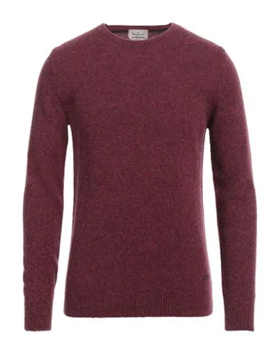 Brooksfield Man Sweater Burgundy Size 38 Wool, Polyamide In Red
