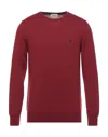 Brooksfield Man Sweater Burgundy Size 46 Virgin Wool In Red