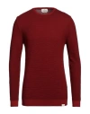 Brooksfield Man Sweater Burgundy Size 46 Virgin Wool In Red
