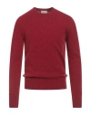 Brooksfield Man Sweater Burgundy Size 36 Virgin Wool In Burgundy