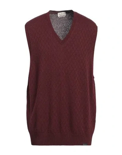Brooksfield Man Sweater Burgundy Size 50 Polyamide, Viscose, Wool, Cashmere In Red