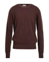 Brooksfield Man Sweater Chocolate Brown Size 48 Virgin Wool