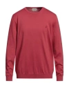 Brooksfield Man Sweater Coral Size 46 Cotton In Red