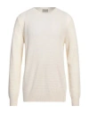 Brooksfield Man Sweater Cream Size 44 Cotton, Polyamide, Elastane In White