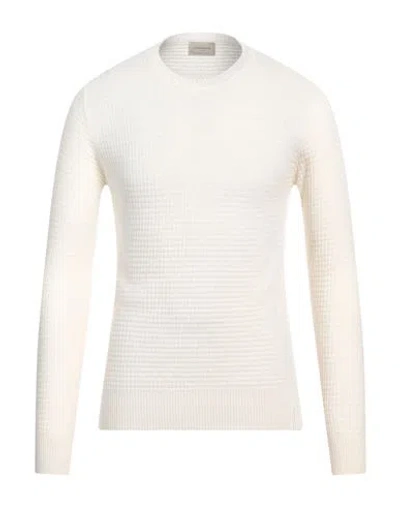 Brooksfield Man Sweater Cream Size 46 Virgin Wool In White