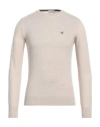 Brooksfield Man Sweater Cream Size 48 Virgin Wool In Beige