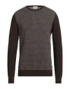 Brooksfield Man Sweater Dark Brown Size 40 Wool, Polyamide