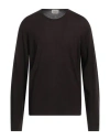 Brooksfield Man Sweater Dark Brown Size 44 Virgin Wool