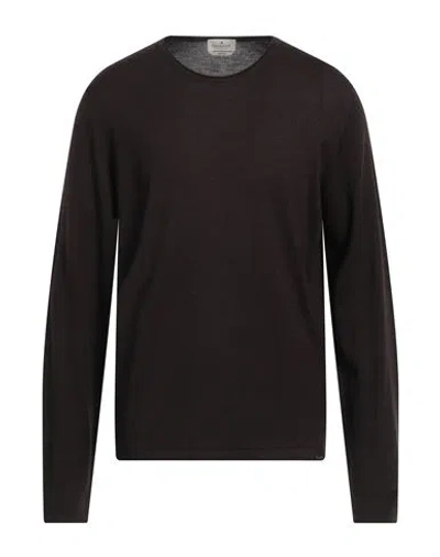 Brooksfield Man Sweater Dark Brown Size 44 Virgin Wool