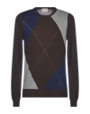 Brooksfield Man Sweater Dark Brown Size 46 Wool In Brown