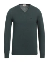 Brooksfield Man Sweater Dark Green Size 38 Virgin Wool In Green
