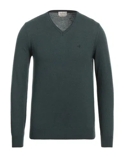 Brooksfield Man Sweater Dark Green Size 38 Virgin Wool