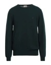 Brooksfield Man Sweater Military Green Size 38 Virgin Wool In Green
