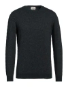 Brooksfield Man Sweater Dark Green Size 48 Virgin Wool, Wool, Polyamide, Silk In Black