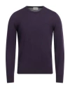 Brooksfield Man Sweater Dark Purple Size 50 Virgin Wool