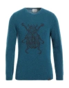 Brooksfield Man Sweater Deep Teal Size 38 Virgin Wool, Polyamide In Green