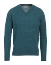 Brooksfield Man Sweater Deep Jade Size 46 Wool In Green
