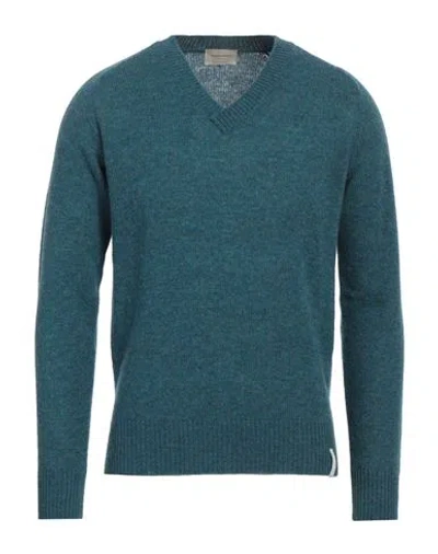 Brooksfield Man Sweater Deep Jade Size 46 Wool In Green