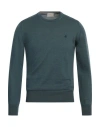Brooksfield Man Sweater Deep Teal Size 42 Virgin Wool In Green