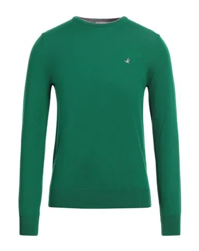 Brooksfield Man Sweater Emerald Green Size 46 Virgin Wool